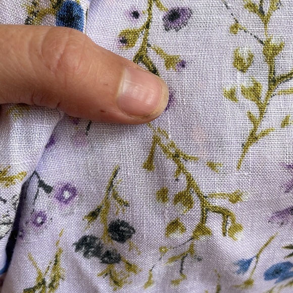 J. Jill Love Linen purple floral linen sleeveless dress large - Picture 10 of 10